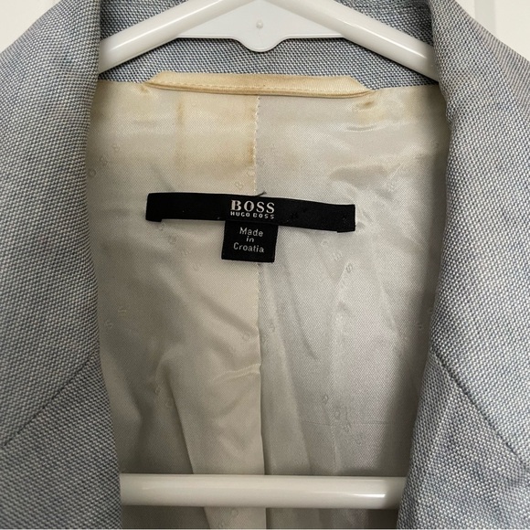 Hugo Boss Light Blue Virgin Wool Blend Blazer Size 4 - Picture 3 of 7